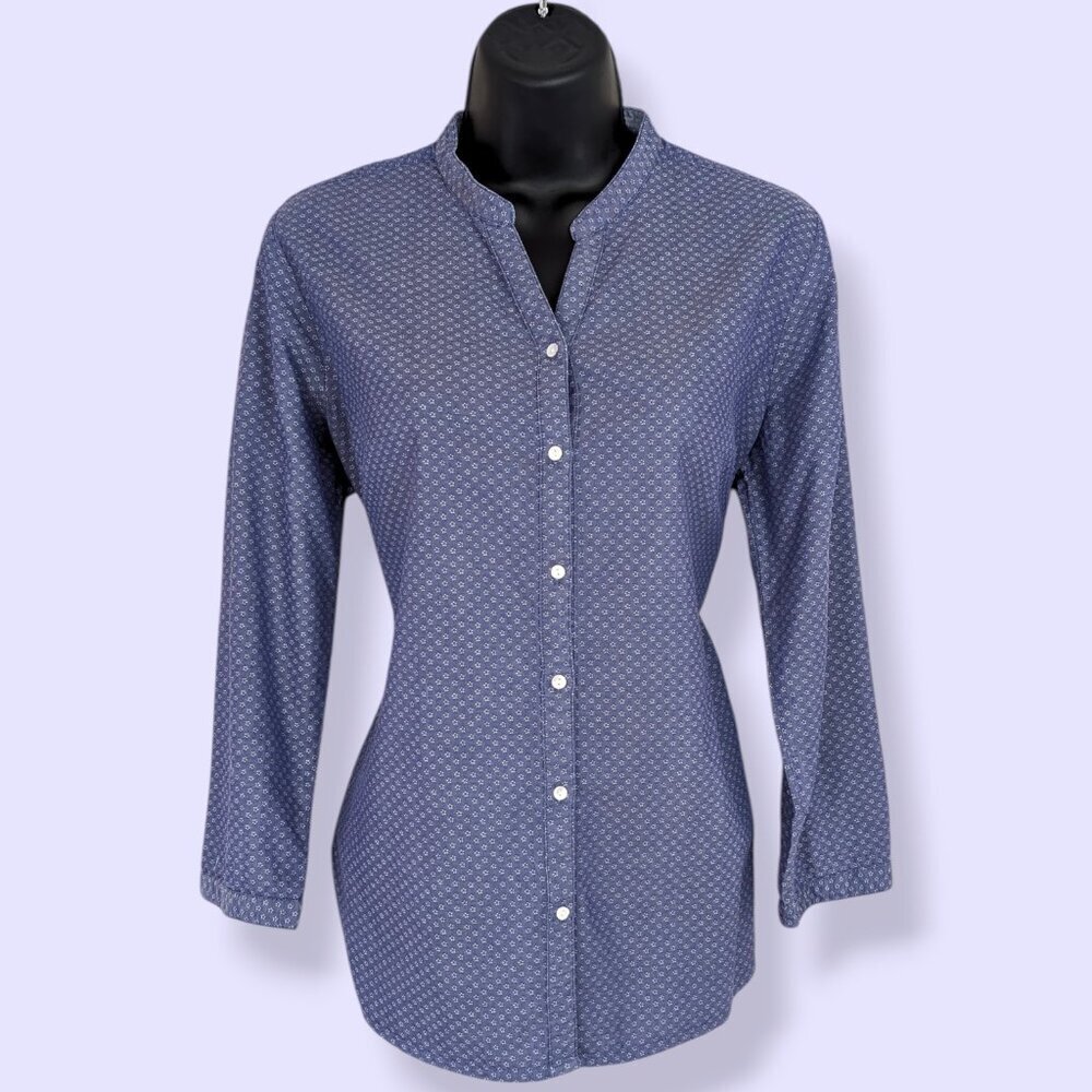 Arrow Blue & White Tunic-Style Blouse